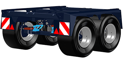 Tandem axle 2.3 m wide (high loading capacity)